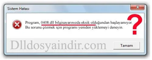 0408.dll hatası