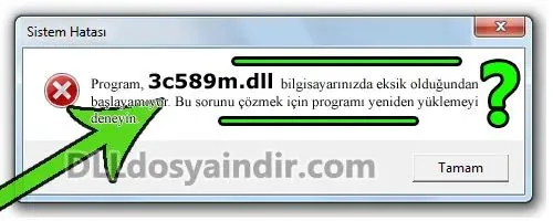 3c589m.dll hatası