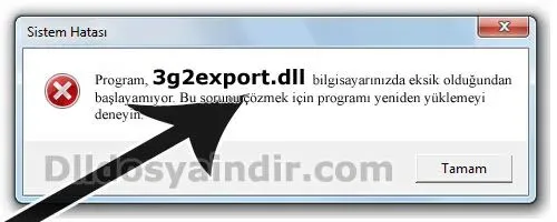 3g2export.dll hatası