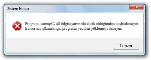 aacmp32.dll hatası