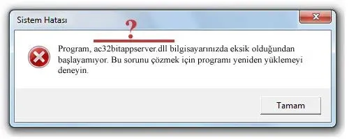 ac32bitappserver.dll hatası