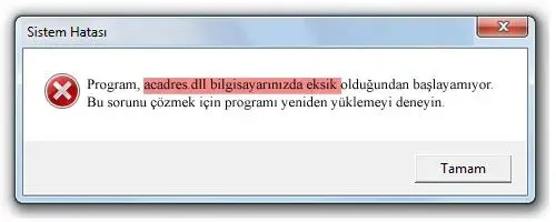 acadres.dll hatası