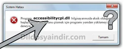 accessibilitycpl.dll hatası