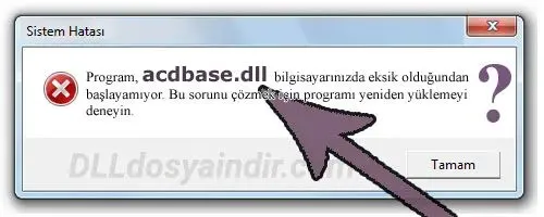 acdbase.dll Hata Görüntüsü