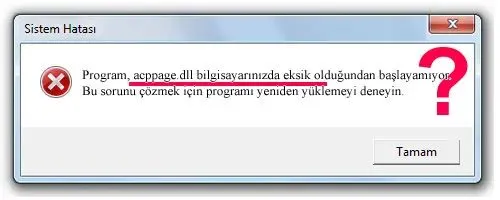 acppage.dll hatası