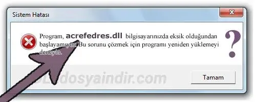 acrefedres.dll hatası