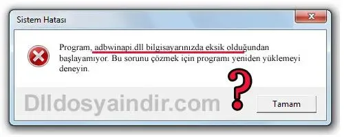 adbwinapi.dll Hata Görüntüsü