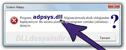 adpsys.dll hatası