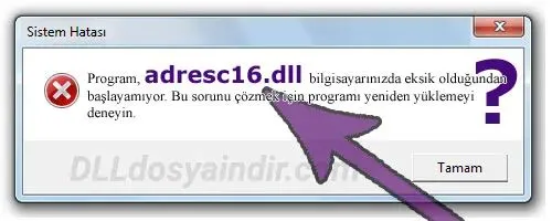 adresc16.dll hatası