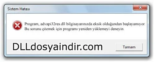 advapi32res.dll hatası