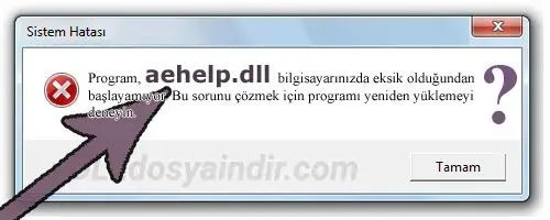 aehelp.dll hatası