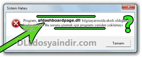 afdashboardpage.dll hatası