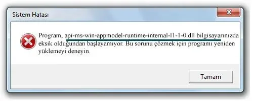 api-ms-win-appmodel-runtime-internal-l1-1-0.dll hatası