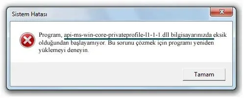 api-ms-win-core-privateprofile-l1-1-1.dll hatası