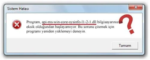 api-ms-win-core-sysinfo-l1-2-1.dll hatası