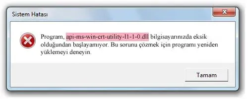 api-ms-win-crt-utility-l1-1-0.dll hatası