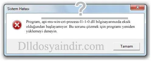 api-ms-win-downlevel-user32-l1-1-0.dll Hata Görüntüsü