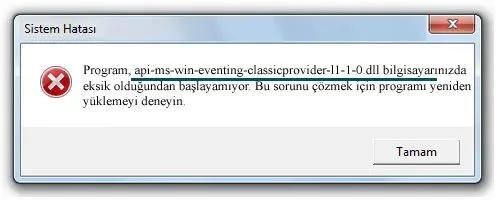 api-ms-win-eventing-classicprovider-l1-1-0.dll hatası