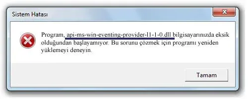 api-ms-win-eventing-provider-l1-1-0.dll hatası