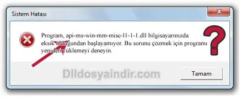 api-ms-win-mm-misc-l1-1-1.dll hatası