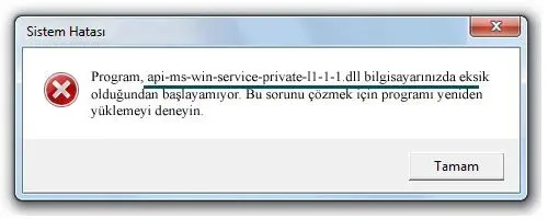 api-ms-win-service-private-l1-1-1.dll hatası