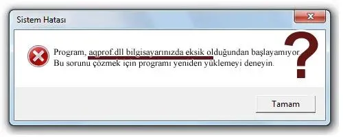 aqprof.dll hatası