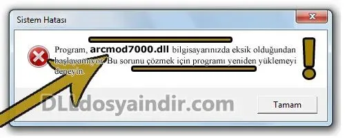 arcmod7000.dll hatası