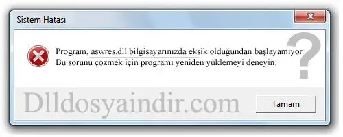 aswres.dll hatası