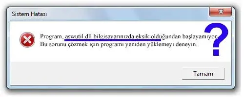 aswutil.dll hatası