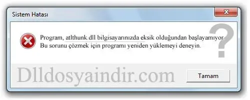 atlthunk.dll hatası