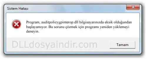 auditpolicygpinterop.dll hatası