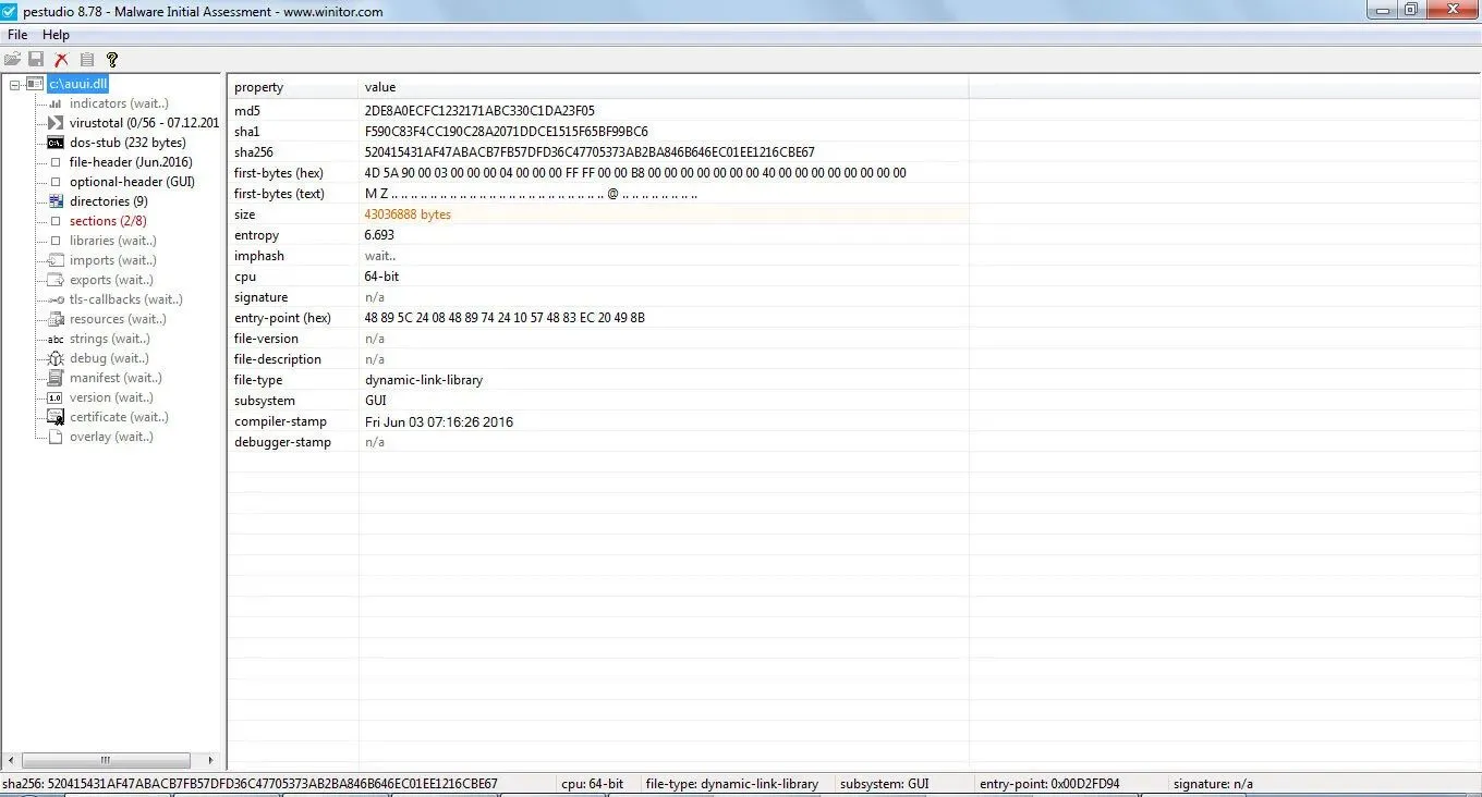 auui-dll-pestudio-ozellikleri