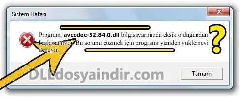avcodec-52.84.0.dll hatası