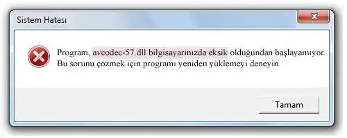 avcodec-57.dll hatası