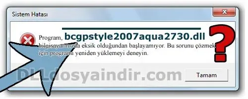 bcgpstyle2007aqua2730.dll hatası