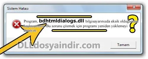 bdhtmldialogs.dll hatası
