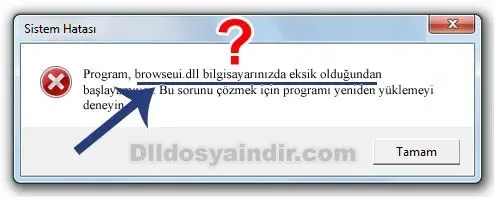 browseui.dll Hata Görüntüsü