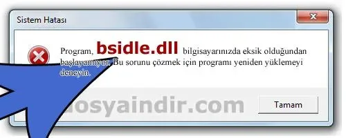 bsidle.dll Hata Görüntüsü