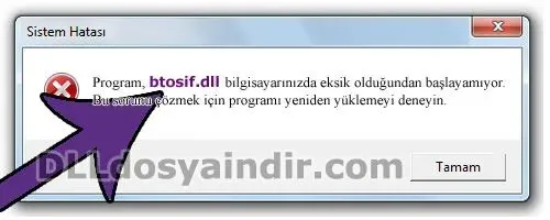 btosif.dll hatası