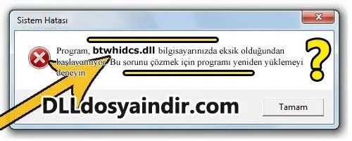 btwhidcs.dll Hata Görüntüsü