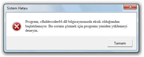 cfhddecoder64.dll hatası
