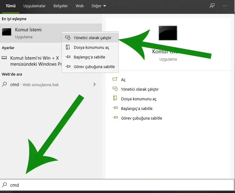 cmd-yonetici-olarak-calistirma-windows-10