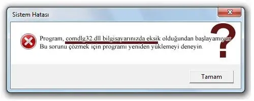 comdlg32.dll Hata Görüntüsü