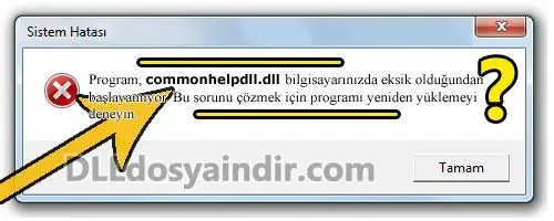 commonhelpdll.dll hatası