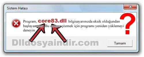 core83.dll hatası