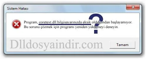 coretext.dll hatası