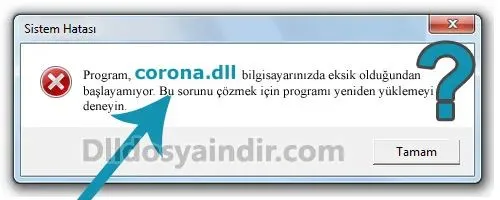 corona.dll Hata Görüntüsü