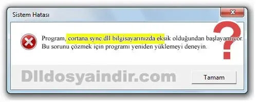 cortana.sync.dll hatası