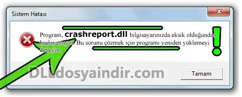 crashreport.dll hatası