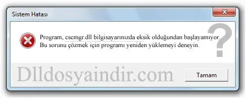 cscmgr.dll hatası